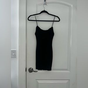 plain black mini dress